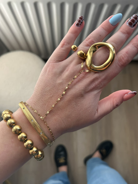 Hand Chain met chunky ketting - Frenky's Fashion