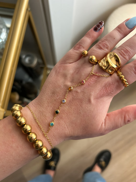 Hand Chain met kleur steentjes - Frenky's Fashion