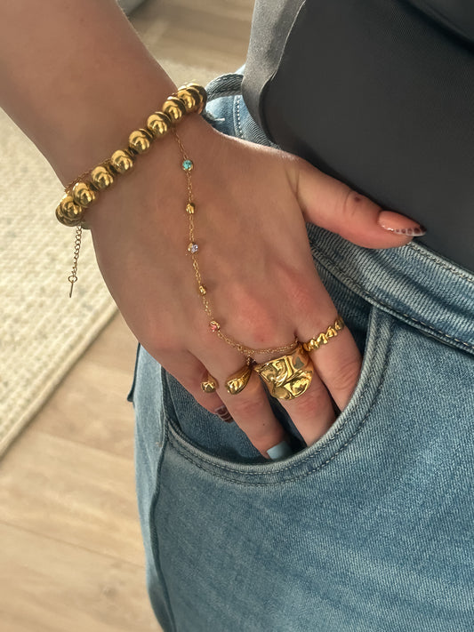 Hand Chain met kleur steentjes - Frenky's Fashion