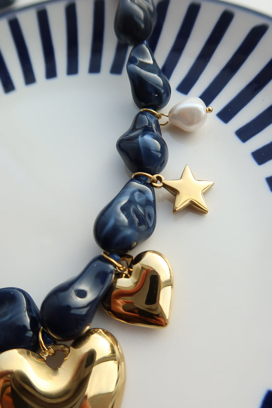 Blue Bedelketting - Frenky's Fashion