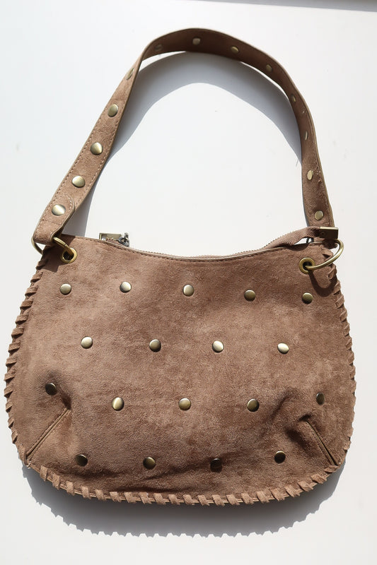 Boho Stud Schoudertas Taupe - Frenky's Fashion