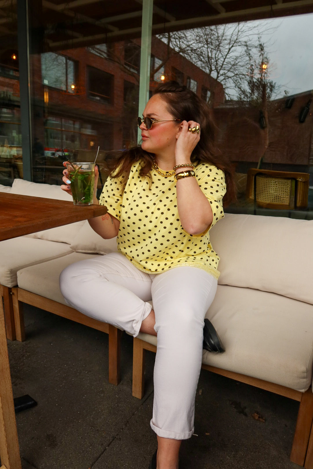 Polka Dot Shirt Geel - Frenky's Fashion