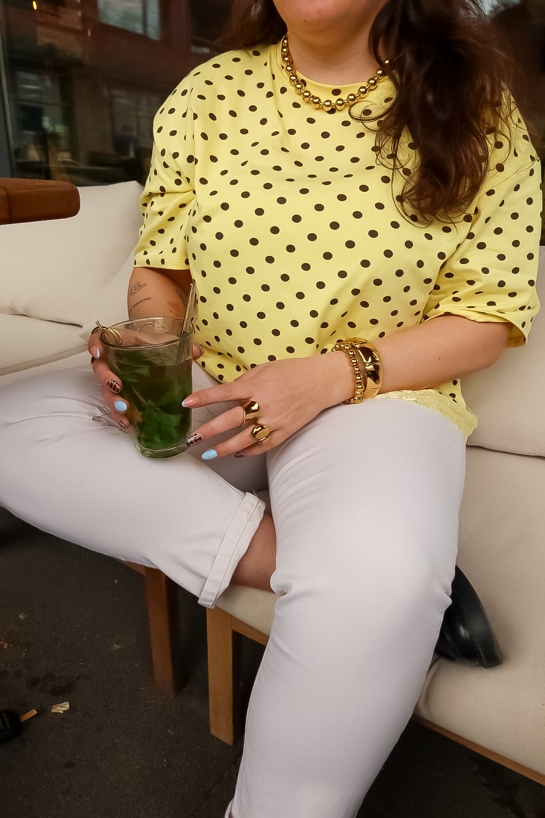 Polka Dot Shirt Geel - Frenky's Fashion