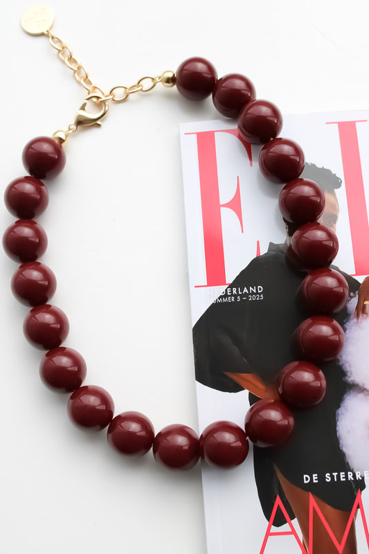 Bubble ketting Bordeaux - Frenky's Fashion