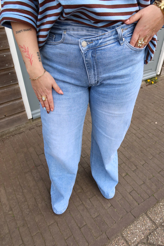 Asymmetrische Sluiting Jeans