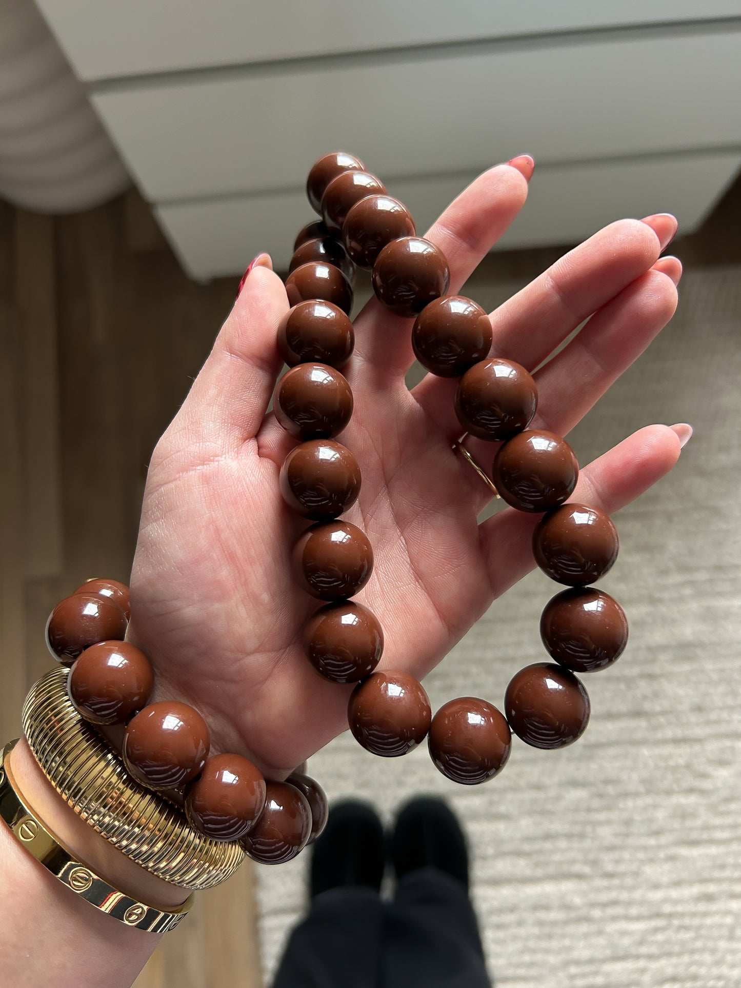 Bubble ketting Brown - Frenky's Fashion