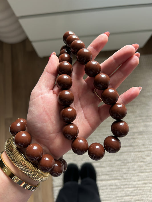 Bubble ketting Brown - Frenky's Fashion