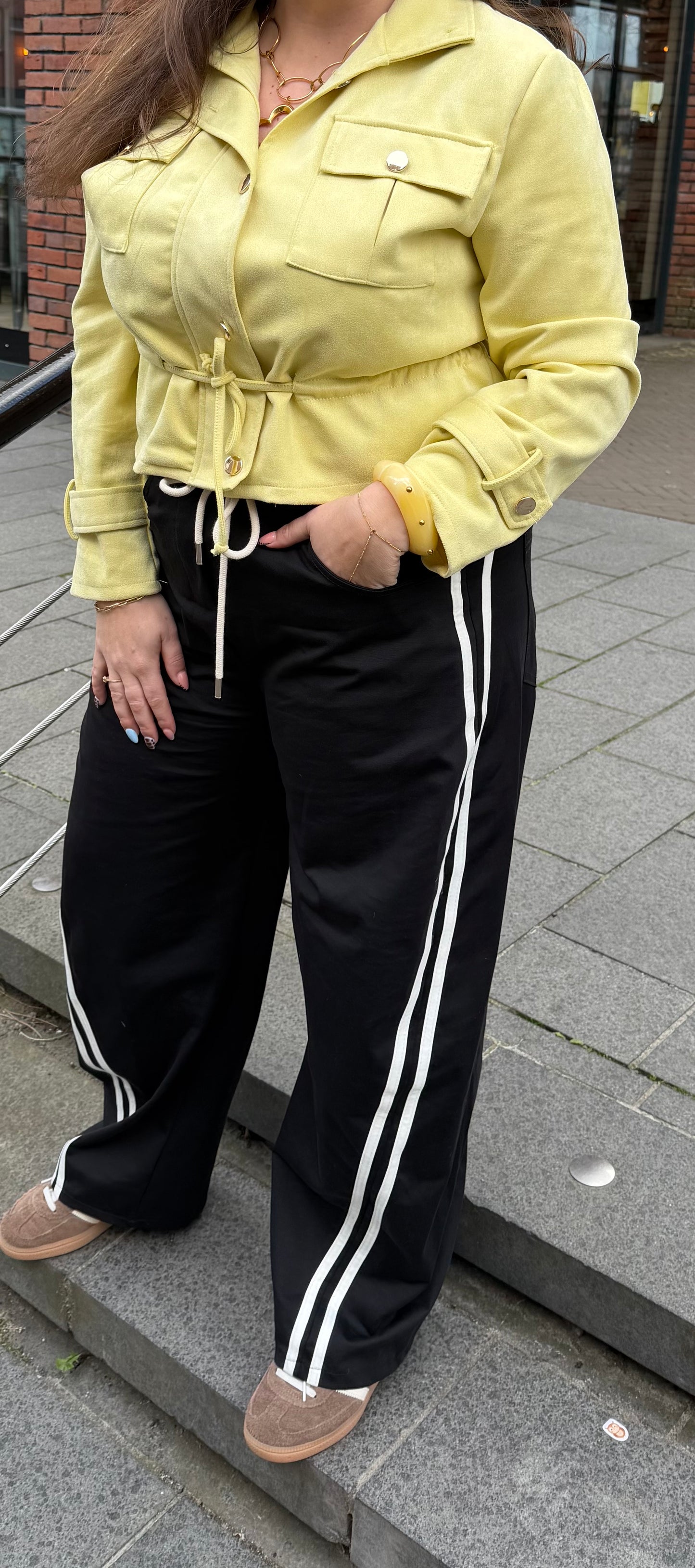 Jacket met Trekkoord Limegeel