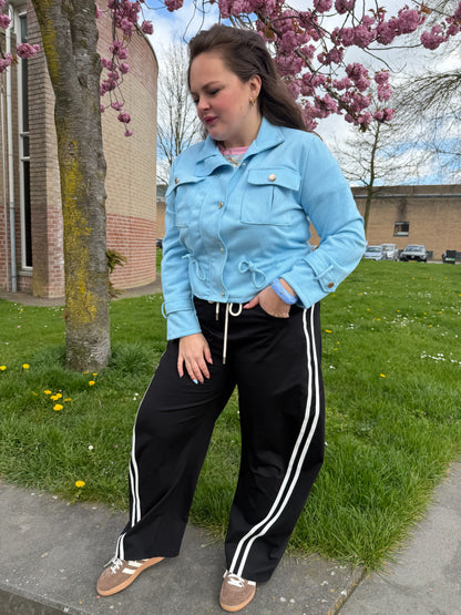 Jacket met Trekkoord Blauw