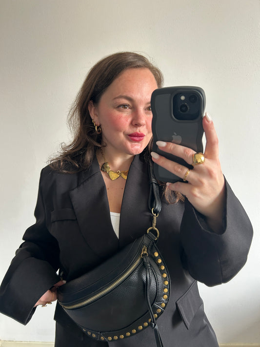 Studded Crossbody Heuptas Zwart - Frenky's Fashion