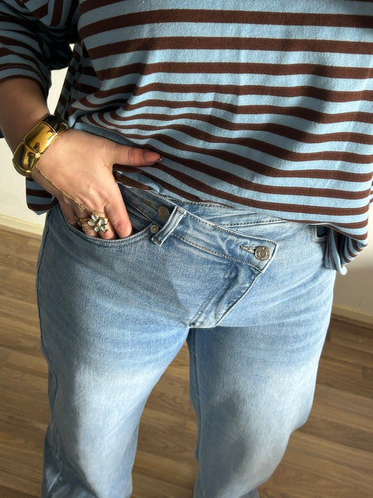 Asymmetrische Sluiting Jeans